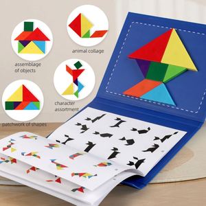Jeu d'activités éducatives préscolaires Geo : Puzzle en bois de formes géométriques, blocs Tangram, jeu de Tangrams géométriques, jouet de réflexion - Product Image 5