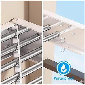 <b>Wall</b> <b>Mounted</b> Foldable <b>Clothes</b> Drying Rack Retractable Laundry Hanger Balcony <b>Clothes</b> <b>Airer</b> - Product Image 6