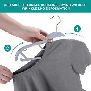 Cintres robustes antidérapants en plastique pour chemises, gain de place, pour manteaux et pantalons, avec crochet pivotant à 360°, couleur argent, pour placard et armoire - Product Image 4