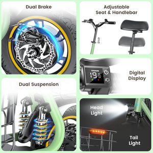 Trottinette électrique Gyroor C1 Pro, vélo de ville pour adultes avec siège, système de suspension double, trottinette électrique pliable avec écran LCD - Product Image 3