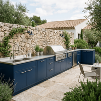 Cuisine extérieure de style américain en acier inoxydable 304, sur mesure, respectueuse de l'environnement, îlot de cuisine pour jardin, armoire de cuisine pour patio