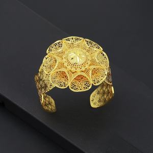 JXX Fashion High-End Women's Jewelry <b>Set</b> 24k Gold Plated <b>Bracelet</b> Necklace Bangle Earring for Wedding and Party - Product Image 2