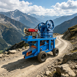 Équipement d'extraction aurifère à petite échelle avec moteur diesel et petit concasseur à mâchoires mobile pour roches - Product Image 3