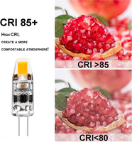 Mini ampoules LED COB G4 1,1W AC/DC 12-24V en silicone pour lustre, blanc froid 3000K, certifiées CE RoHS, dimmables, fourniture Chine