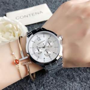 Compra al por mayor Relojes de pulsera de cuarzo de lujo con logotipo personalizado, de la mejor calidad, para mujer, de acero inoxidable, resistentes al agua, con tres esferas. - Product Image 6