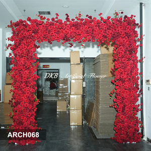 Arco de Rosas Rojas Ecológico, Duradero y Hecho a Mano de Alta Calidad Personalizado por DKB, Arco de Flores Cuadrado para Decoración de Fondo de Boda - Product Image 3