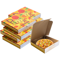 2024 nueva caja de pizza personalizada caja de envío de cartón corrugado reutilizable, caja de embalaje de impresión de patrón para pizza