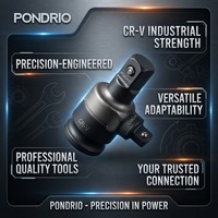 Adaptateur réducteur de douille à chocs simple PONDRIO, entraînement 1/4 pouce F 3/8 pouce M, en acier au chrome vanadium, pour convertisseurs de tournevis