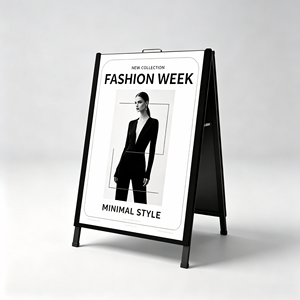 Zware aluminium A-frame reclamedisplayrek met snel-openende klikframe dubbelzijdige posterhouder voor winkels - Product Image 1