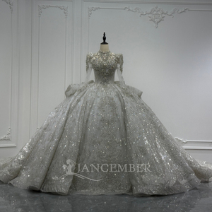 Vestido de Novia Moderno y Magnífico Xs222 en Color Marfil Plateado, Escote Corazón, Estilo Princesa, con Encaje, Drapeado, Lentejuelas y Cuentas, Estilo Real - Product Image 5