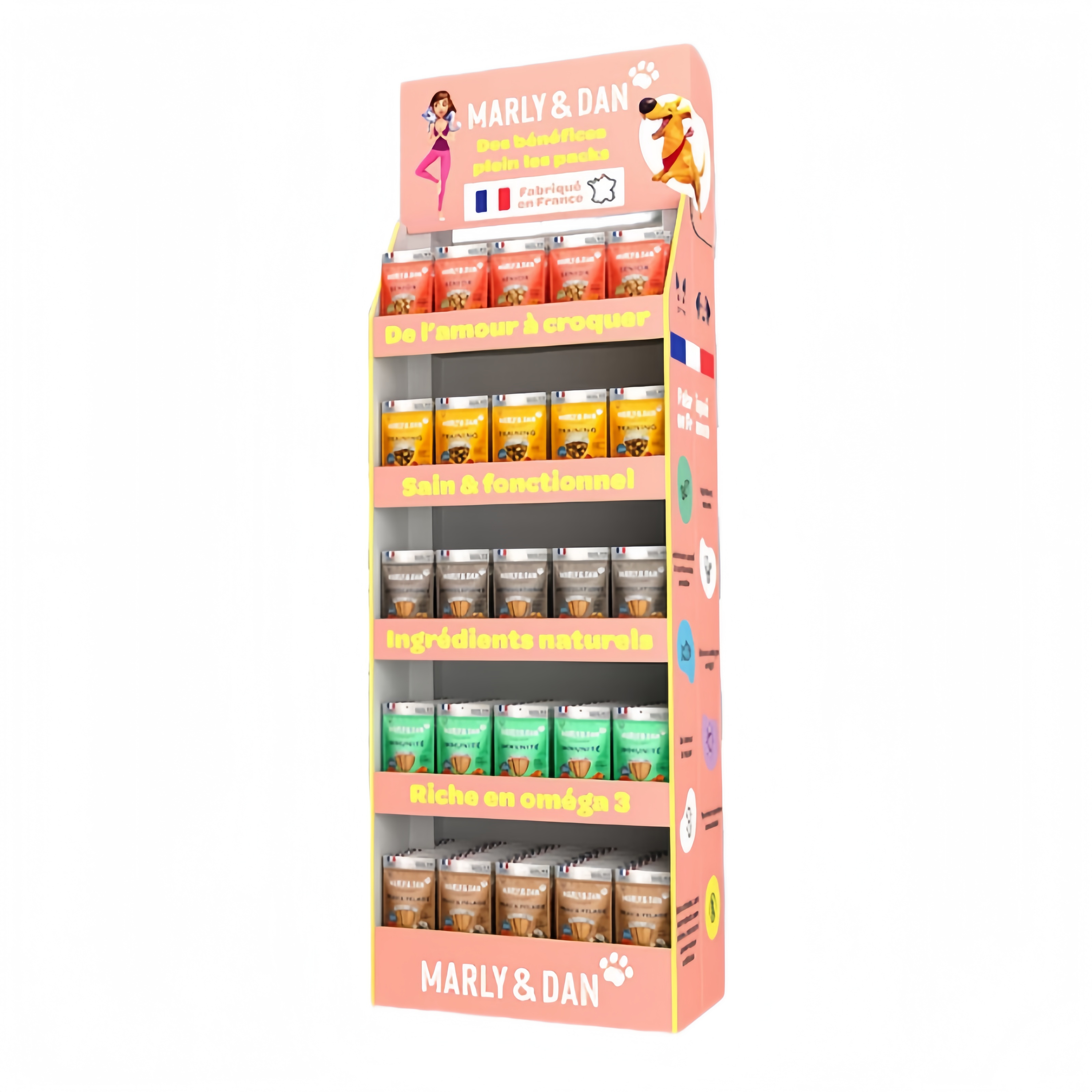 Apache Customized Factory Product Display Rack Paper Display Shelf Corrugated Hook PVC Cardboard Display Stand Candy Snack Store — view 5