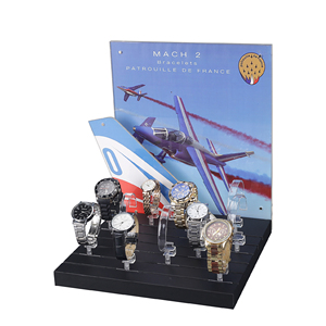 Huaxin Xem dây đeo hiển thị đứng chất lượng cao truy cập Acrylic đồng hồ hiển thị đứng c-ring cho cửa hàng - Product Image 2