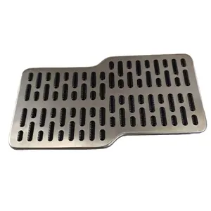 Custom Z-Shaped Matte Stainless Steel Metal Pedal Heelpad For Car Mat