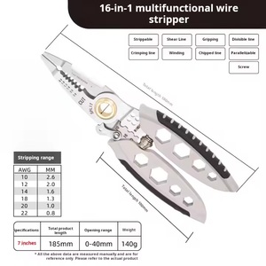 Outils spéciaux multifonctionnels pour électriciens <span class=keywords><strong>Pince</strong></span> <span class=keywords><strong>universelle</strong></span> à <span class=keywords><strong>sertir</strong></span> et à dénuder les fils d'acier Mesure métrique portable - Product Image 6