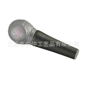 ลูกบอลบีบคลายเครียดรูปไมโครโฟน PU สีดำ พกพาสะดวก สำหรับผู้ใหญ่ - Product Image 1