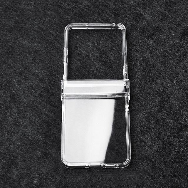 Hinged Transparent Mobile Phone Cover for Motorola Razr 60 50 Ultra Razr+ 2024 2025 Middle Hinge Glossy Clear Hard PC Phone Case