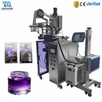 Machine d'emballage et d'étiquetage automatique haute vitesse pour sachets de boissons liquides à scellage 4 côtés, avec film plastique, format personnalisé et remplissage