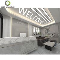 Meubles de salon de coiffure personnalisés, présentoirs de perruques pour magasins de détail, accessoires de magasin de perruques, armoire à perruques LED, design de salon de beauté