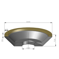 Diamètre 100 mm 240 #   320 #   400 #   Meule Grit LBW 100X32X10X4 pour le façonnage de la face avant des outils de travail du bois