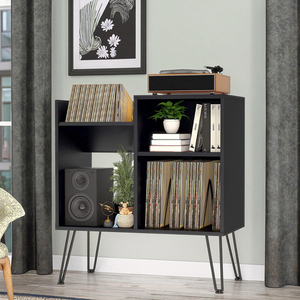 Vinyl <strong>Record</strong> Player Stand - Turntable Table with Storage for 280 Albums, <strong>Record</strong> Holder Display Shelf, Media Stereo Audio <strong>Cabinet</strong> - Product Image 4