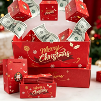 Boîte d'expédition en carton ondulé de luxe pour Noël, personnalisée, rouge, emballage OEM/ODM, boîte cadeau pour le commerce électronique