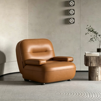 Fauteuil inclinable Tenghang Traditional Beetle en cuir huilé Sherpa, fauteuil de designer pour salon et bureau à domicile