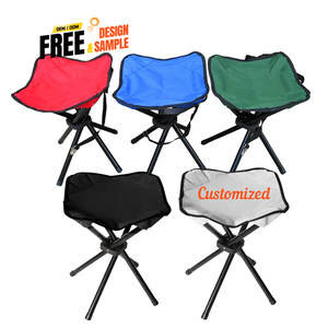 Customizable Iron Modern Portable Four-Legged <b>Stool</b> <b>Folding</b> Chair for Outdoor Activities Like Fishing Camping Hiking - Product Image 2