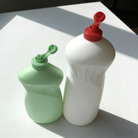 Bouteilles en plastique PE blanc mat de 500 ml, 750 ml, 1000 ml pour liquide vaisselle, bouteilles vides pour détergent à lessive avec bouchon à clapet