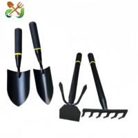Kit d'outils de jardinage robuste en acier au carbone avec poignée en éponge antidérapante, comprenant un manche à main, un râteau, une houe et une pelle à plantes, Corée
