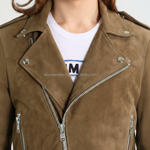 Venta al por mayor a granel de encargo de invierno de talla grande transpirable de moda de los hombres de gamuza genuina chaqueta de moto y abrigos - Product Image 1