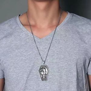 Reiki — collier <span class=keywords><strong>de</strong></span> cheville en acier inoxydable pour hommes, chaîne à pendentif en argent, dieu <span class=keywords><strong>de</strong></span> la mort des sorcières, accessoire Vintage - Product Image 5