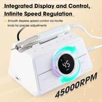 Nouvelle perceuse à ongles professionnelle 45000 tr/min avec capteur d'arrêt automatique intelligent et pédale, lime à ongles électrique pour salon de manucure