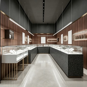 Jewelry Watch Luxury Goods Shop Interior Design Full Room Customization Glass Display Cabinet Jewelry Showcase Store Decoration - Product Image 2