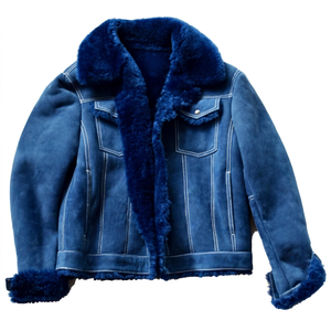 Blouson aviateur B3 pour homme en cuir de mouton, chaud, doublure Sherpa, style motard décontracté, écologique, mode OEM - Product Image 1