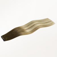 Extensions de cheveux humains en trame papillon en PU respirant sans couture, blond russe, lisses et ondulés, pour ajouter du volume, trame invisible pour femmes