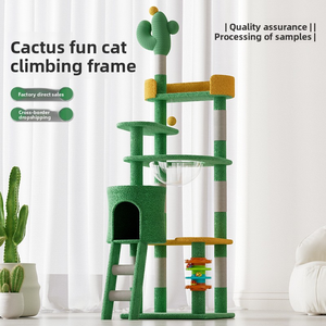 Wholesale Luxury Halloween Adjustable Height Large <strong>Cat</strong> Tree Wood Material 4-Level Steady Scratch-Resistant <strong>Cat</strong> <strong>Climbing</strong> <strong>Frame</strong> - Product Image 2