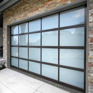 Porte de <span class=keywords><strong>garage</strong></span> en verre pleine vue personnalisée Porte de <span class=keywords><strong>garage</strong></span> électrique à télécommande à la mode en verre enduit ou dépoli - Product Image 1