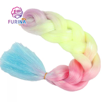 FURINA 16 pouces pour tresses courtes bob colorées au crochet, extensions de cheveux jumbo à double trame, teintes Yaki lisses