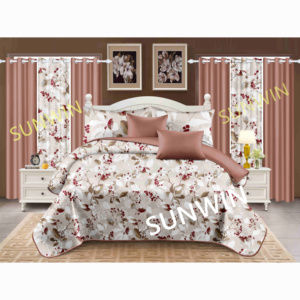 Bán buôn bộ đồ giường đặt sợi nhỏ in 8 mảnh tấm ga trải giường thiết lập với rèm cửa mô hình mới bedsheets - Product Image 5