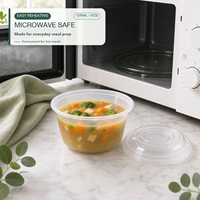 Boîte à repas jetable en plastique double couche anti-fuite de 1250 ml pour nouilles et soupes, avec compartiments intégrés et design ramen pour plats à emporter