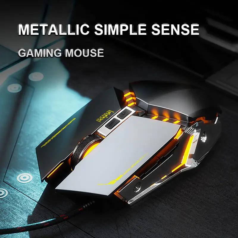 Металлическая утяжеленная мышь, скорость реагирования, противоскользящая, DPI 3200, быстрое перемещение, цветная светящаяся игровая мышь, проводная usb компьютерная мышь