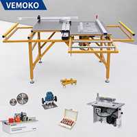 Scie à table pliable professionnelle avec rail de guidage en aluminium pour la découpe de grands panneaux de bois
