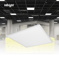 Plafonnier de bureau carré à LED, panneau lumineux à LED avec cadre en aluminium, dos plat, éclairage LED SMD
