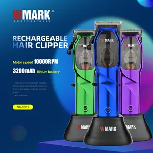 WMARK NG-9003 RTS 9000RPM Super Motor Tondeuse électrique rechargeable pour barbier Tondeuses à cheveux pour hommes Tondeuses à cheveux sans fil pour salon de coiffure