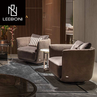 Haut luxueux moderne personnalisé salon unique base dorée bleu velours luxe loisirs canapé chaise