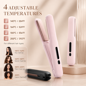Plancha y Rizador de Pelo 2 en 1 Inalámbrico, con Revestimiento Cerámico, Calentamiento Rápido, Portátil para Viajes - Product Image 2