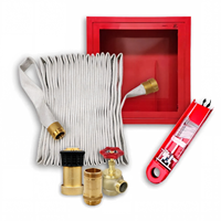 Armoire murale rouge pour tuyau d'incendie avec raccords de vanne de sol et support de tuyau en toile pour bâtiments