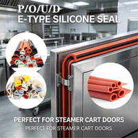 Bande d'étanchéité en caoutchouc silicone en forme de E, résistante à la chaleur, profilé de bordure pour four, cuiseur vapeur, armoire, joint de porte de chambre froide
