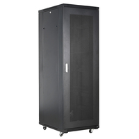 Baie de serveur 42U sur mesure en acier, double porte en maille, haute ventilation, pour installation d'équipements réseau en centre de données, à poser au sol