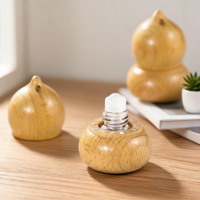 Bouteille à bille en verre avec bouchon en bois pour diffusion d'arômes, stockage d'huiles essentielles, décorative, élégante, pour la maison, le bureau, les voyages